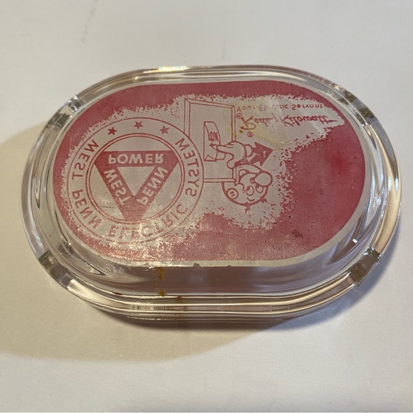 West Penn Electric System Reddy Kilowatt, ashtray, glass, vintage,as shown 1950s - Picture 2 of 5